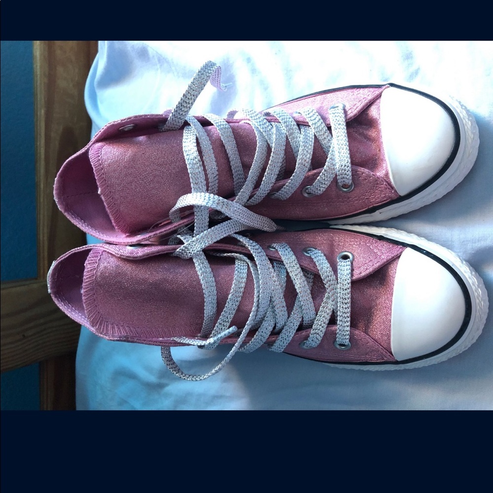 Pink glitter converse